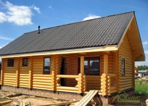 Баня из оцндрованного бревна проект № 57 площадь 49,4 м² 5,8х9,8 , цена 1527000