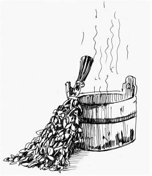 Баня контурный рисунок