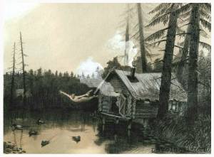 Рисунки чаем и ретушным карандашом