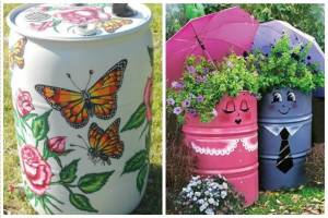 Как покрасить бочку для воды на даче своими руками оригинально и красиво