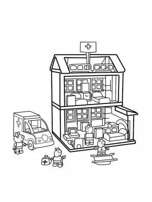 Раскраска Больница картинка  онлайн