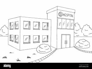 Рисунок больницы карандашом