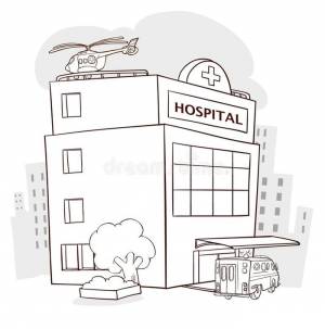 Больница в детских рисунках для детского садика и для школы
