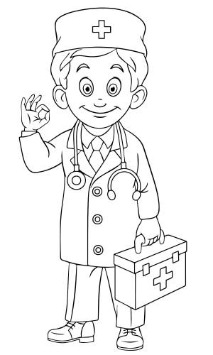 Раскраска профессия врач