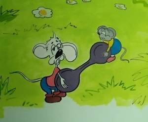 Рисунки на стенах детской поликлиники