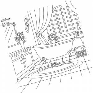 Раскраска ванная комната