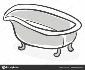 Рисунок ванны, иллюстрация, вектор на белом фоне