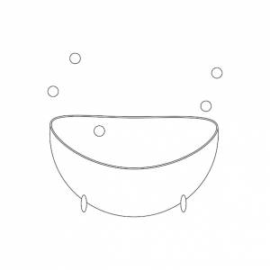 Контурный рисунок ванны с пузырьками для купания