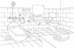 Раскраски Раскраска Ванна и туалет Ванная комната, Сайт раскрасок