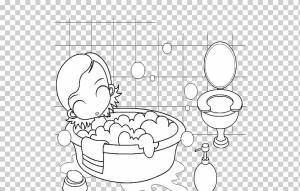 Раскраска для детей Купание Ванная комната Детский рисунок, Ванная комната, игра, угол, белый png