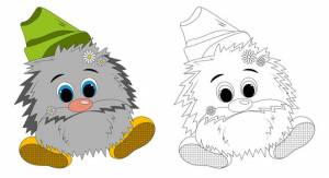 домовой, раскраска, украшение детской комнаты Stock Vector