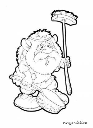 Домовой раскраска для детей
