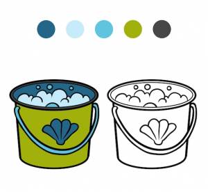 Книжка-раскраска для детей, ведро с водой