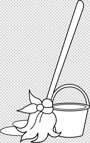 Mop Bucket Книжка-раскраска Метла, Белый Ведро с, угол, белый, лист png