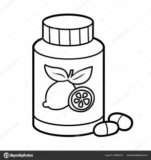 Книжка Раскраска Детей Пластиковый Контейнер Таблетками Векторное изображение ©ksenya_savva 468895816