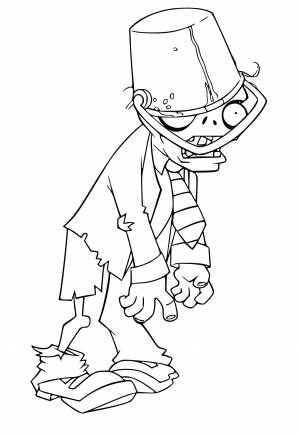 Раскраска Растения Против Зомби Ведро