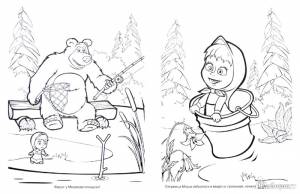 Волшебная раскраска amp;Маша и Медведьamp;