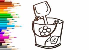 Как нарисовать ВЕДРО С ЛОПАТКОЙ