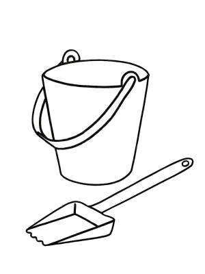 Раскраски ведро, Раскраска Лопатка и ведро игрушки
