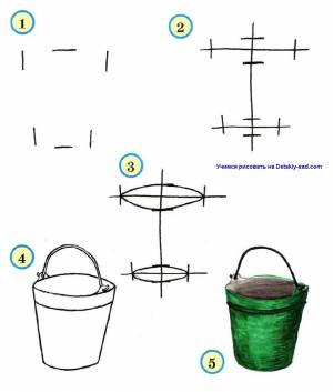 Рисуем ведро в ДОУ