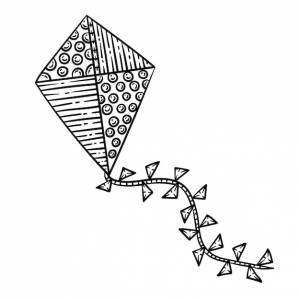 Летающий воздушный змей весенняя раскраска для взрослых