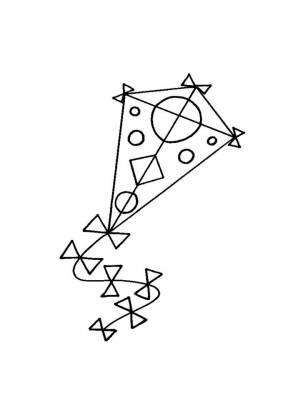 Раскраска Воздушный змей  листе  онлайн