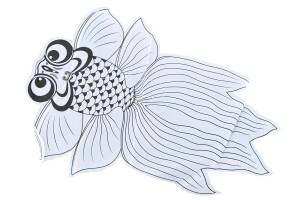 Рыбка, воздушный змей раскраска с красками