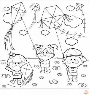 Наслаждайтесь творческим развлечением с воздушными змеями Раскраски