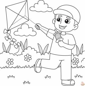 Наслаждайтесь творческим развлечением с воздушными змеями Раскраски