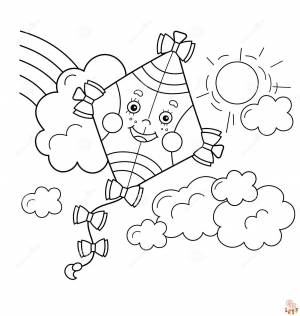 Наслаждайтесь творческим развлечением с воздушными змеями Раскраски