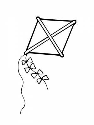 Картинка Воздушный змей  раскраску онлайн