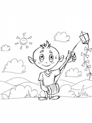 Картинка Воздушный змей  листе  для мальчиков