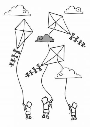 Раскраски Воздушный змей для детей