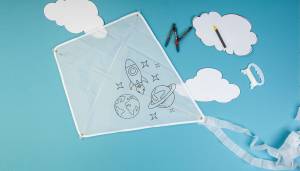 Воздушный змей-раскраска Rainbow, белый, Белый, цена