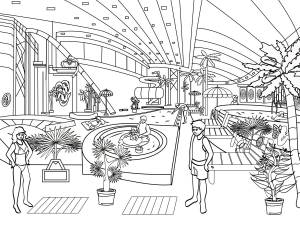 Аквапарк раскраска для детей