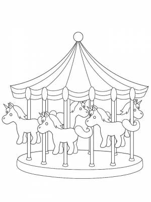 Раскраска Аттракционы  картинку для девочек