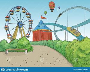 Парк аттракционов рисунок