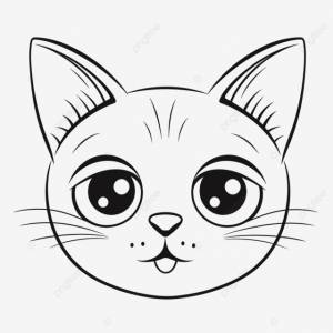 рисунок милая голова кота черная раскраски для детей наброски эскиз вектор PNG , рисунок кошки, рисунок крыла, рисунок кольца PNG картинки и пнг рисунок для й загрузки
