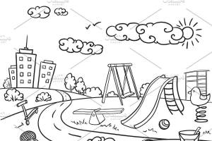Детская площадка рисунок