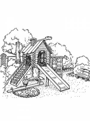 Раскраска Детская площадка  для мальчиков