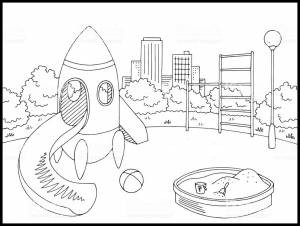 Детская площадка раскраска для детей