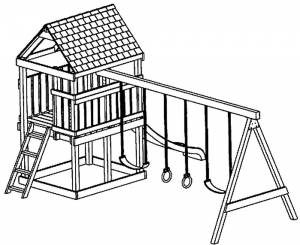 Раскраска детская площадка  и