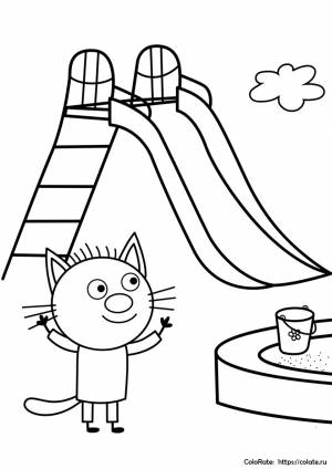 Раскраска Сажик на детской площадке