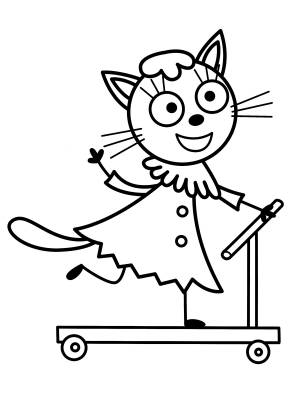 Раскраска три кота лапочка