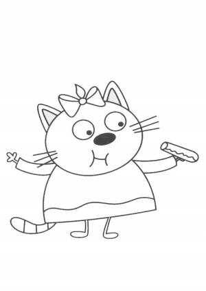 Раскраска три кота лапочка