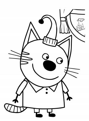 Три кота раскраска