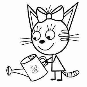 Мультик раскраска три кота