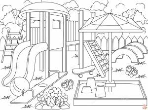 Наслаждайтесь веселой игрой с детской площадкой Раскраски