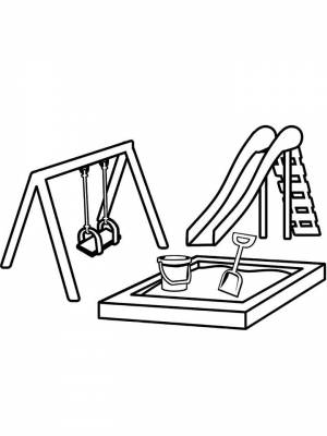 Раскраски Детская площадка   в формате