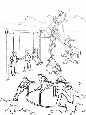 Раскраски Детская площадка   в формате